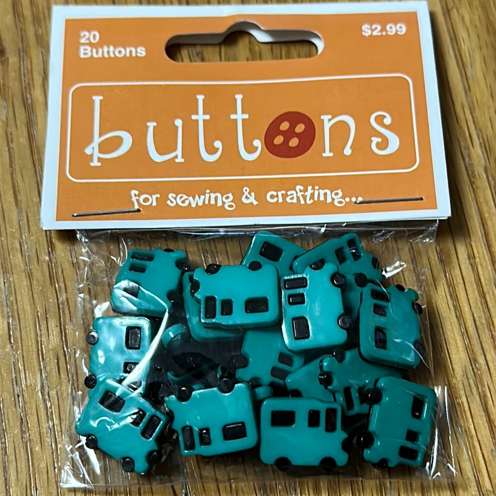 Turquoise and black plastic buttons $1 if bundled